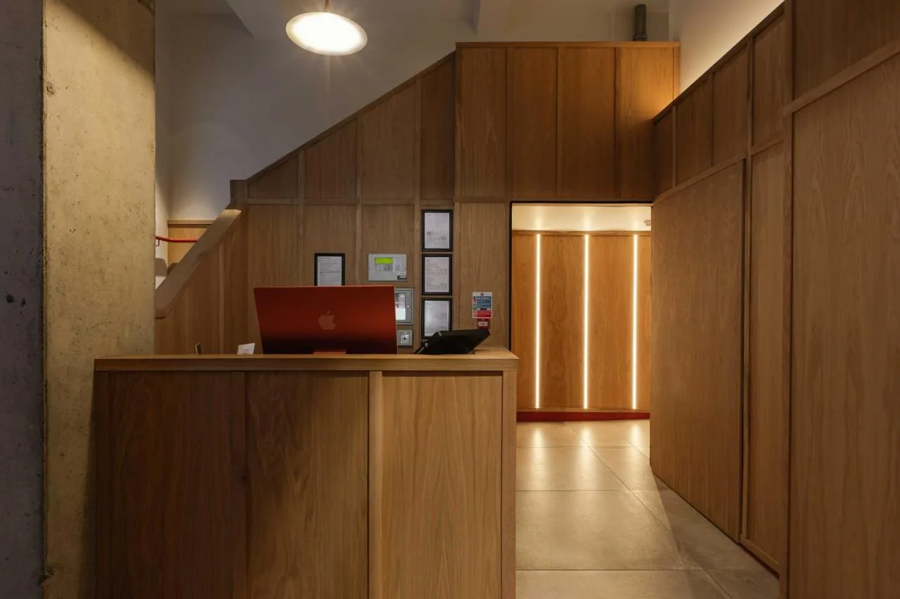 Desk and workspace inside a studio at The Flint Hotel, Belfast